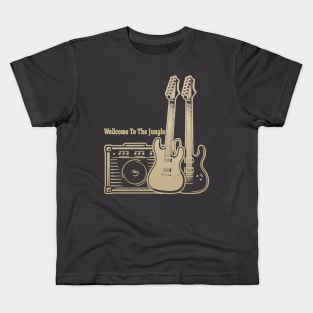 Wellcome to the jungle plat with guitars Kids T-Shirt